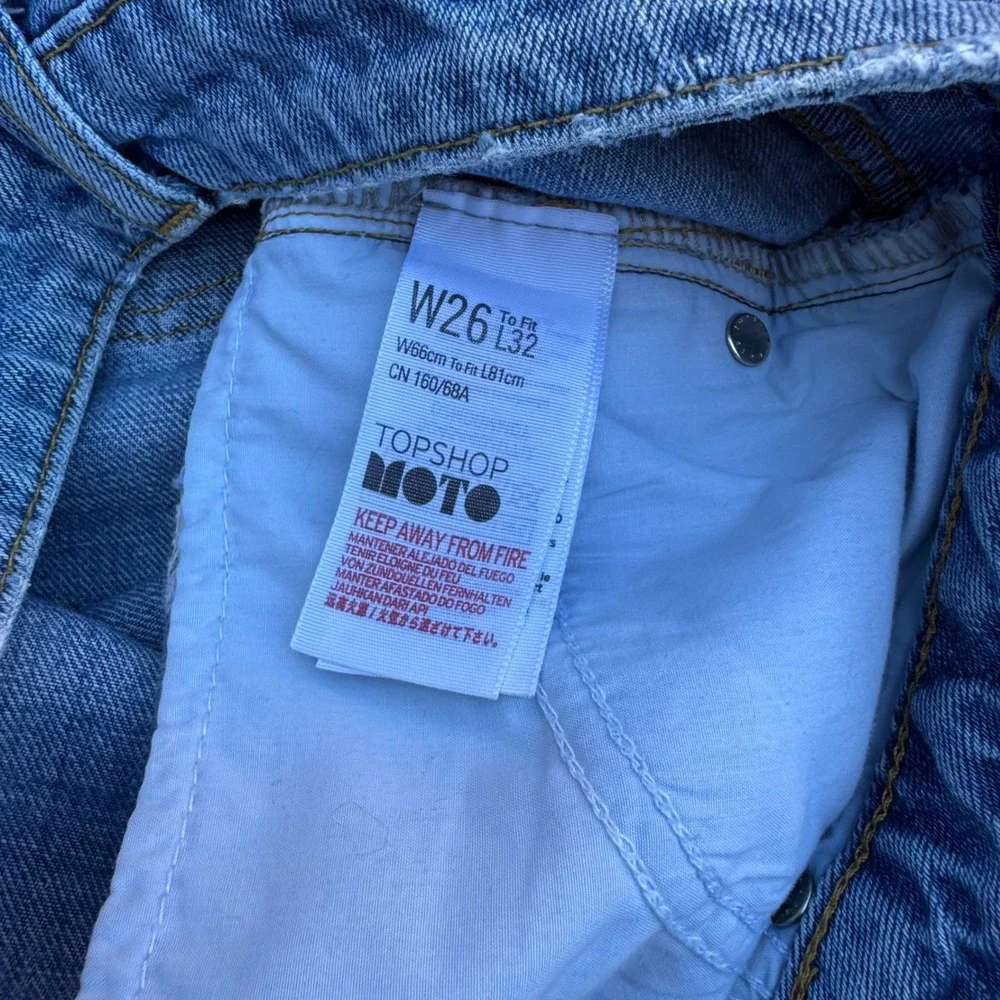 Topshop Moto Distressed Straight Leg Jeans Womens W26 L32 - Picture 4 of 10